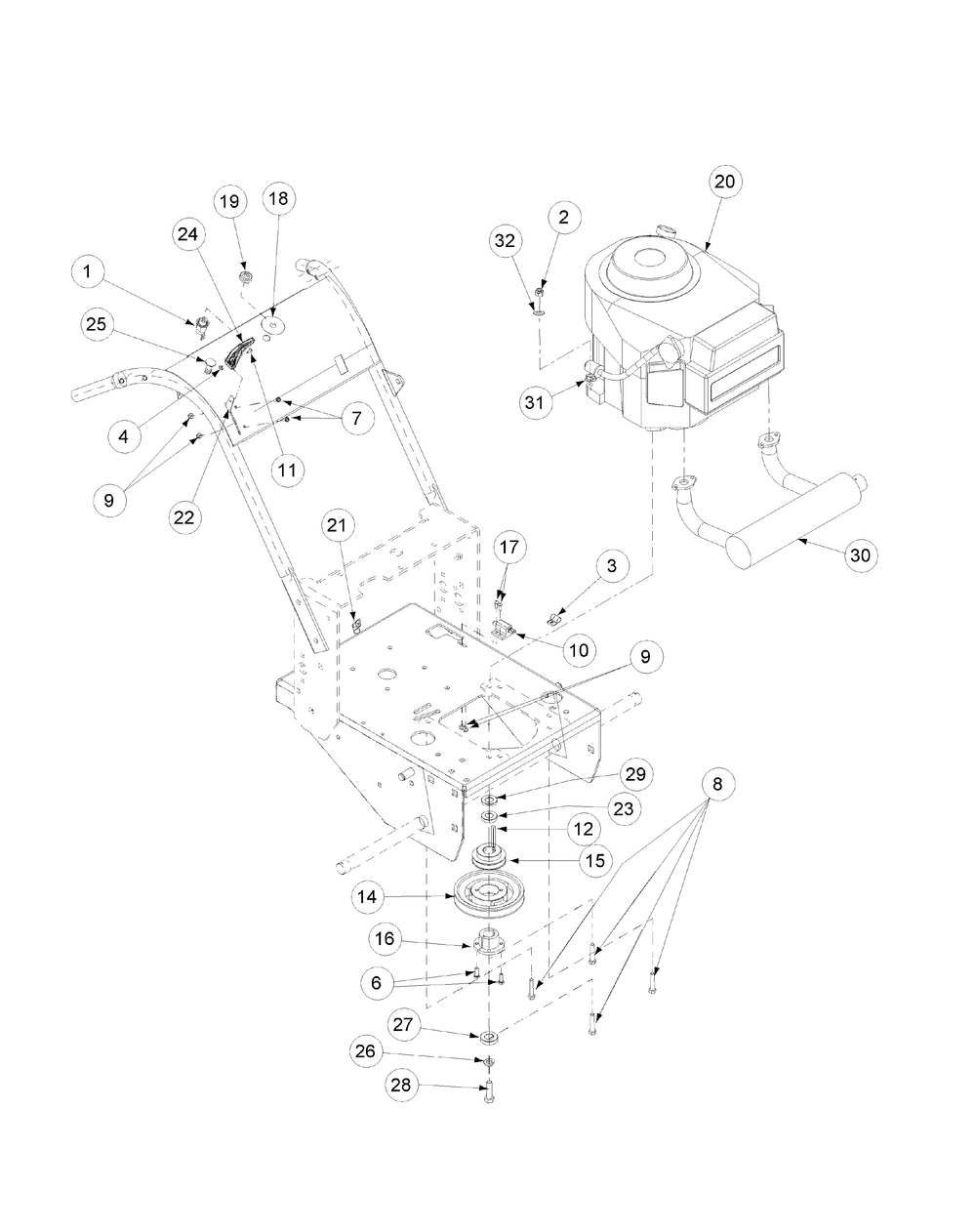 Kawasaki Kai Engine Assembly 13hp Diagram and Parts List for G1332 55AI5GMQ750-WAM Cub Cadet Lawn Mower